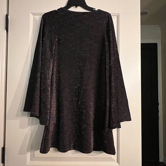 NWT Smak Parlour Black and Multicolor Downtown Scene Flare Mini Dress - Picture 4 of 5